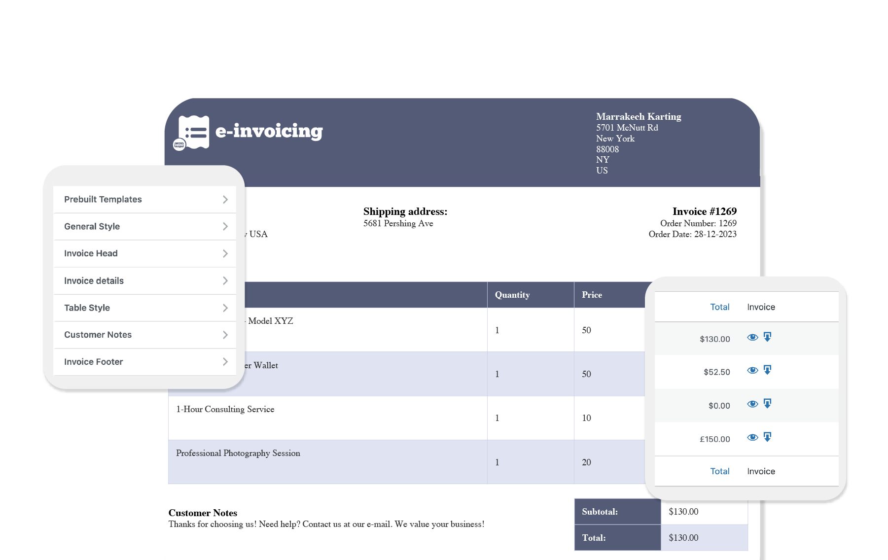 A WordPress invoicing plugin for customizing & download invoices